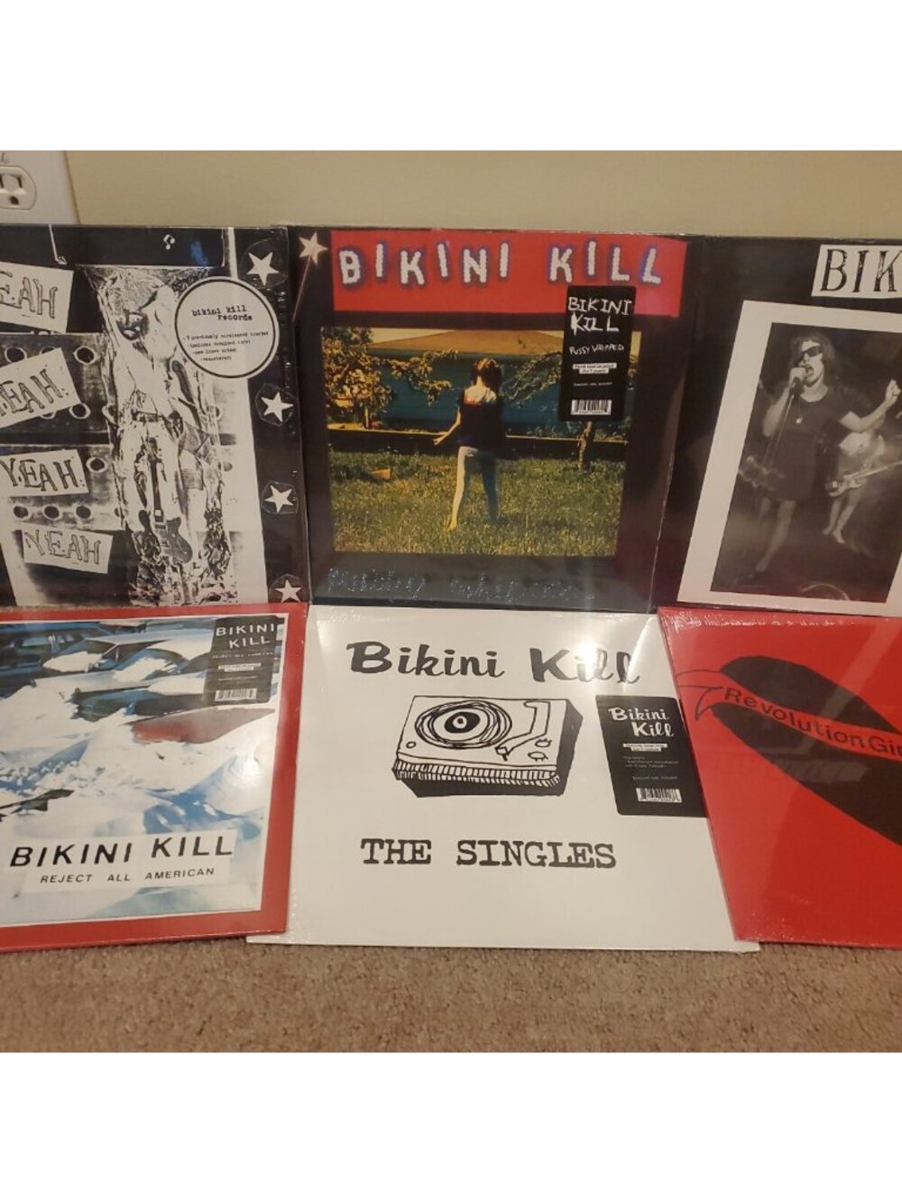 Lot of 6 Bikini Kill LPs: The Singles, Yeah Yeah Yeah Yeah, Reject All-American